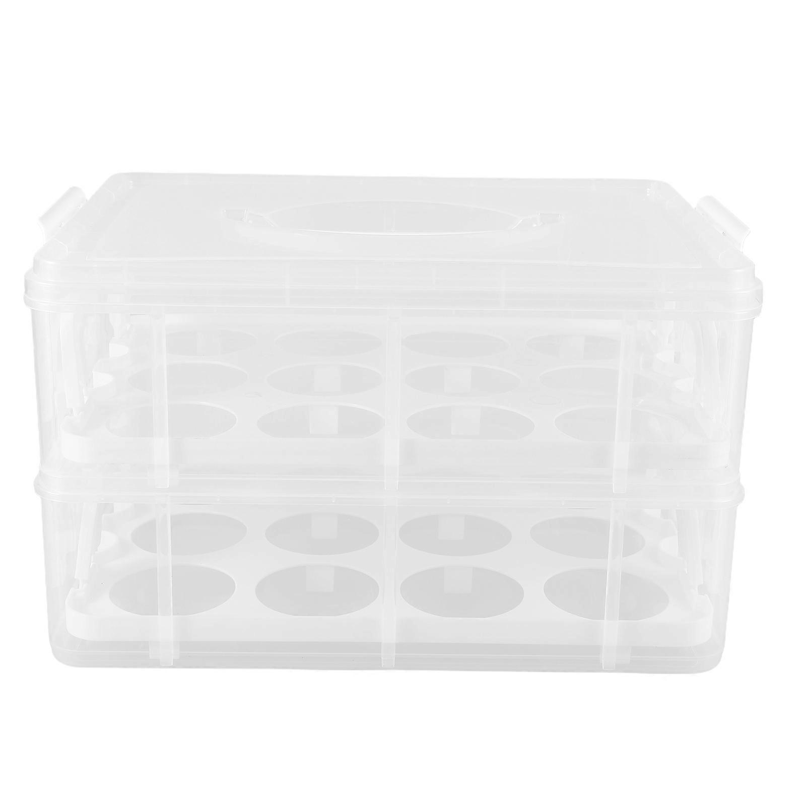 Cupcake Travel Container Cupcake Carrying Box Home Users Transportation Multi-layered Storage 1Pcs
