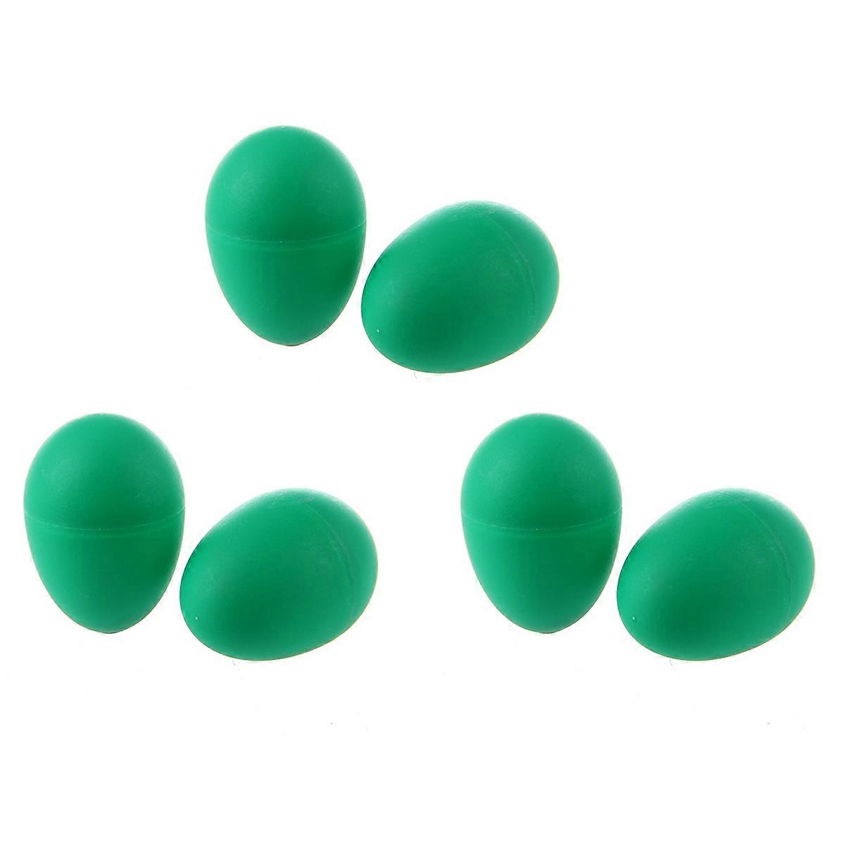 2 Plastic Green Egg Maraca Rattles Shaker Percussion Kid Musical Toy