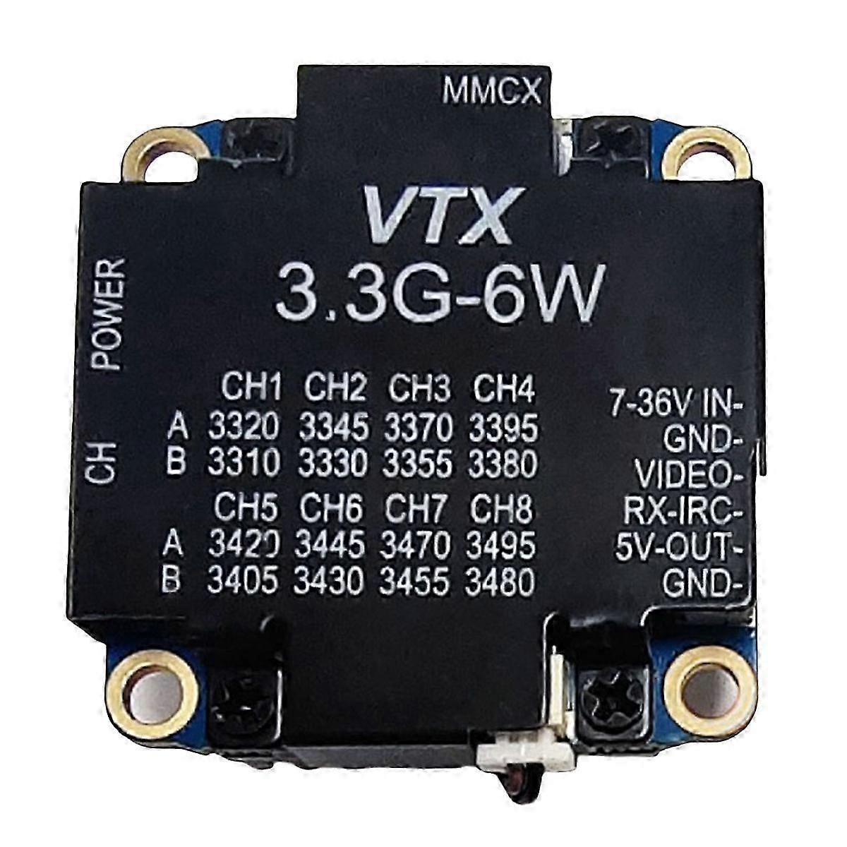 3.3G 6W VTX 6000mW 16CH FPV Video Transmitter Wireless Transmitter Module for Long Range FPV RacingBlack SZRH A-M