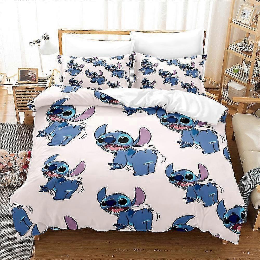 Sti15 Stitch 3d impresso roupa de cama conjunto edredom capa colcha capa travesseira crianças presente