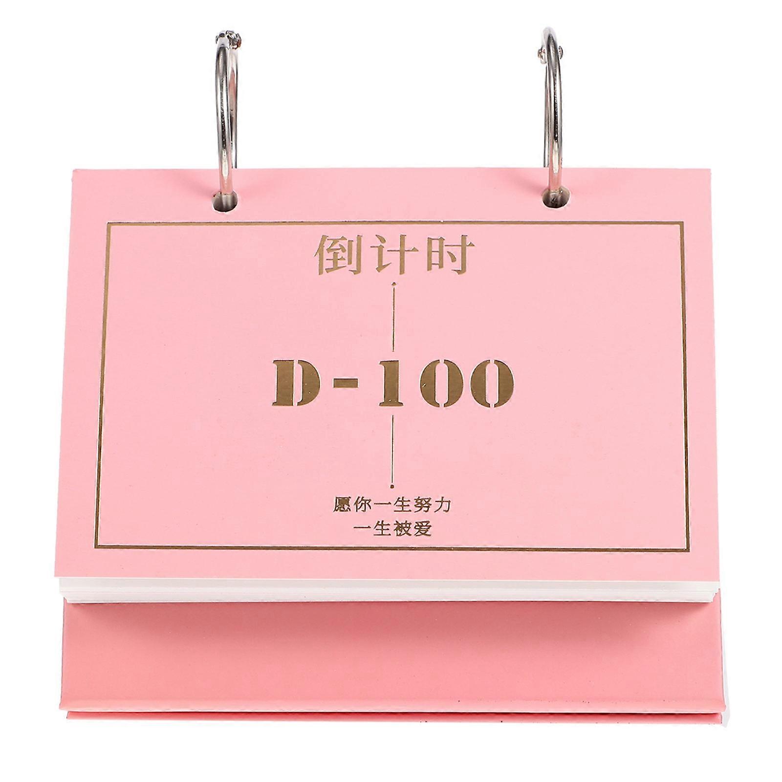 School Calendar Daily Countdown Planner Exam Reminder Triangular Stand Pink 1Set