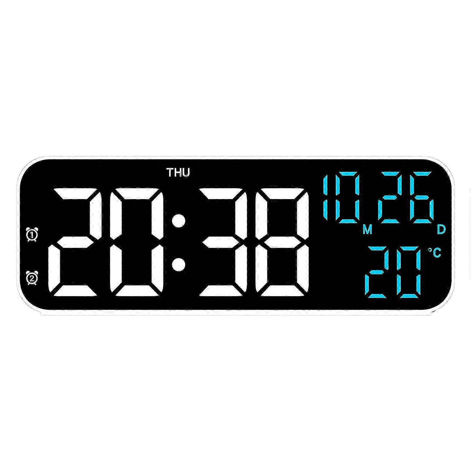 Versatile LED Alarm Clock with Temperature and Humidity Display Durable 12/24 Hour Format and 3 Adjustable Brightness