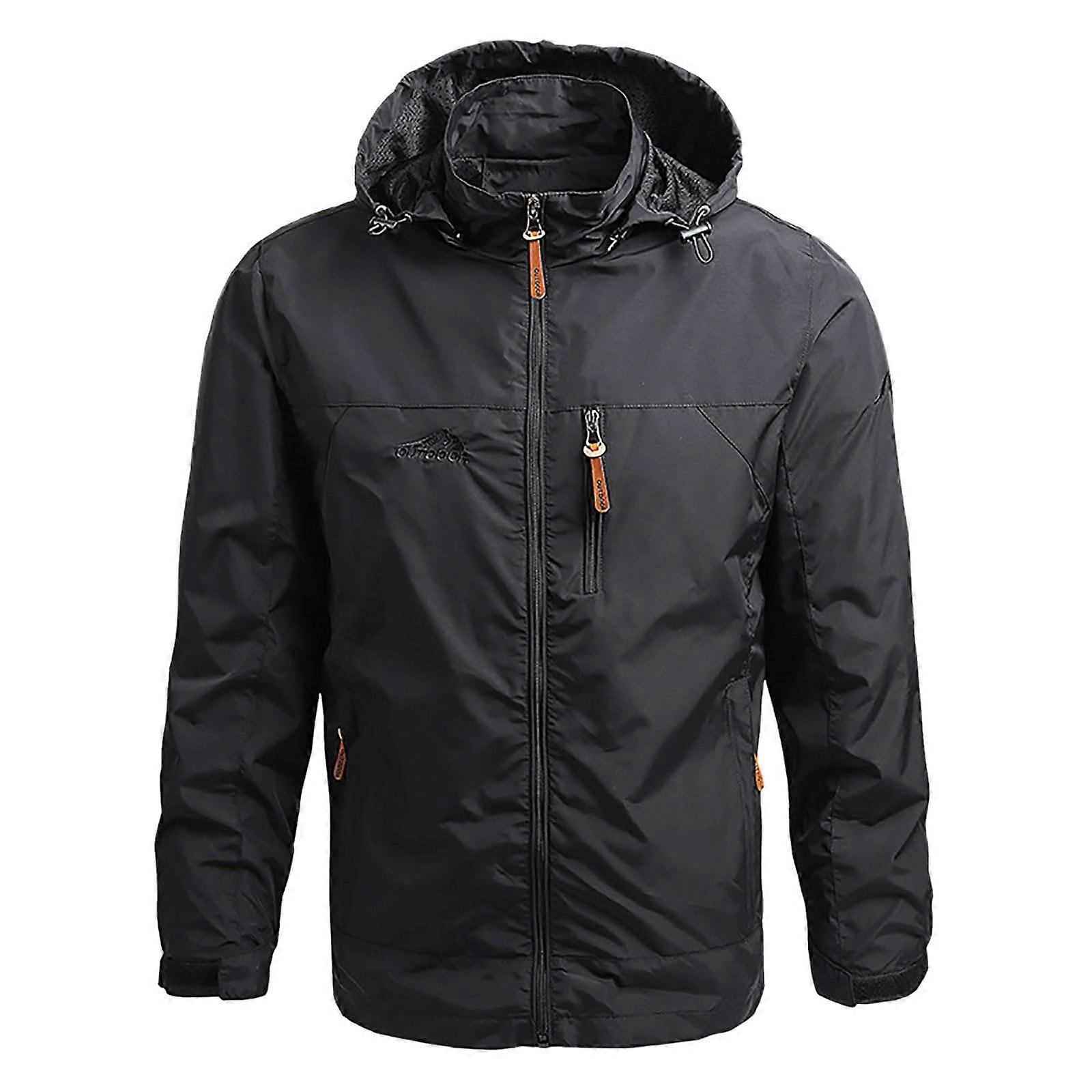 Men's Waterproof Softshell Jacket for Summer Without Hood A5 black 3XL