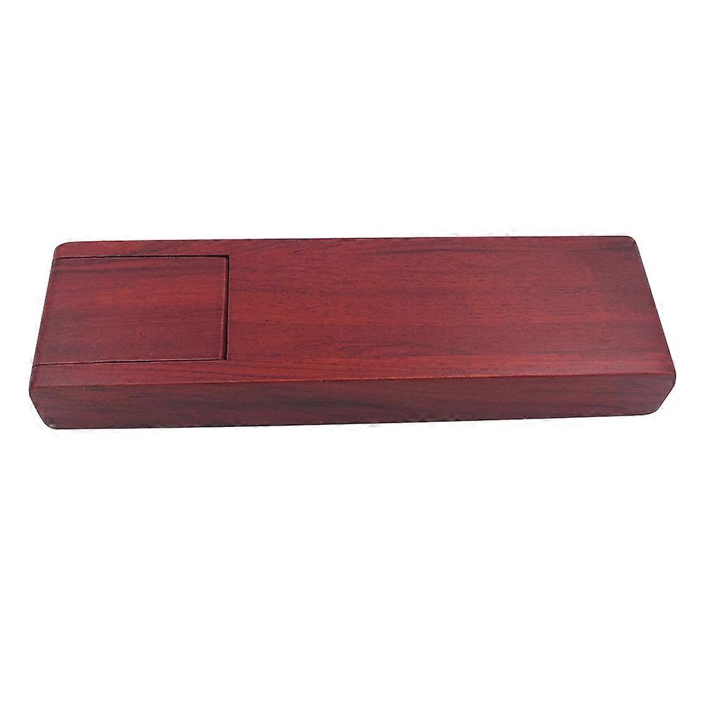 Pen Box 1Pcs Brown Wooden Pen Case with Retro DIY Charm for Storage