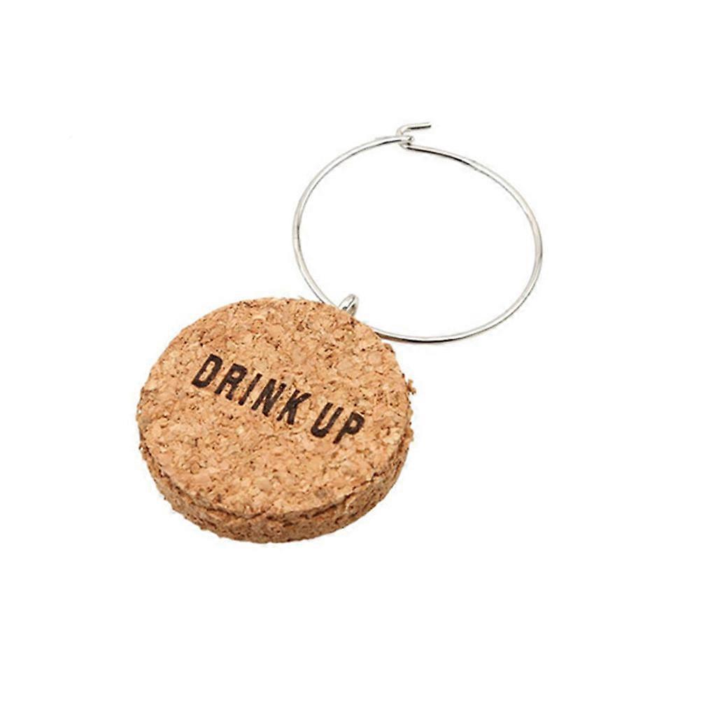 Cork Glass Charms Chocolate 2.5x2.5x0.5cm Diy Drink Markers For Guests 12Pcs