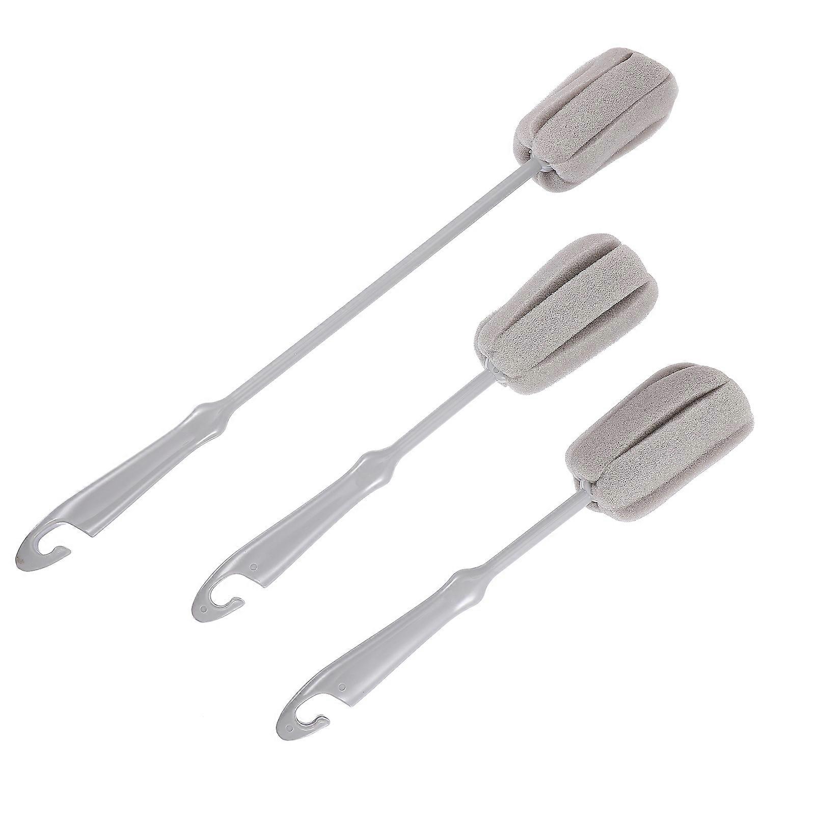 Sponge Bottle Brush Cleaning Durable Ergonomic Handle Non-Scratch 3Pcs For Household Kitchen Use