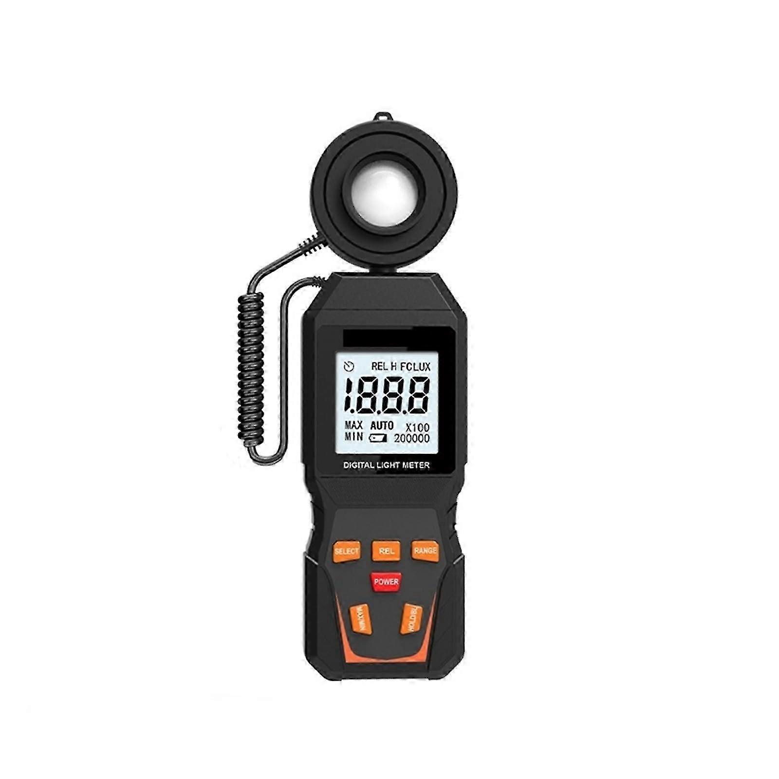 Digital Light Meter Max 200,000Lux Luxmeter Luminance Lux Fc Test Illuminators Photometer Auto LCD Light Measurement Tool - Ideal for Photog