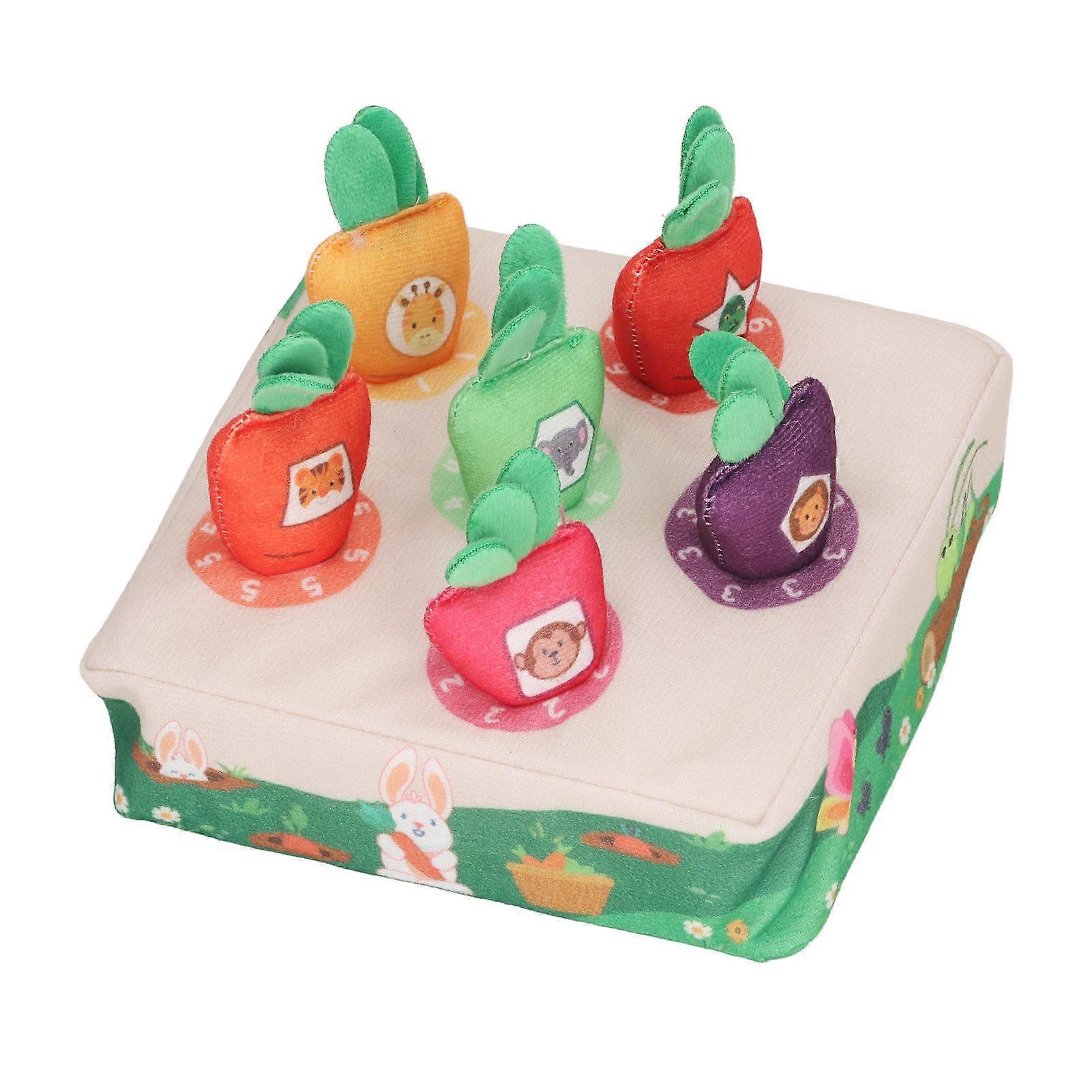 Carrot Doll Pull Out Toy Color Matching Number Radish Harvest Vegetable Field Plush Toy Sorting Game for Kid Interaction 1-6