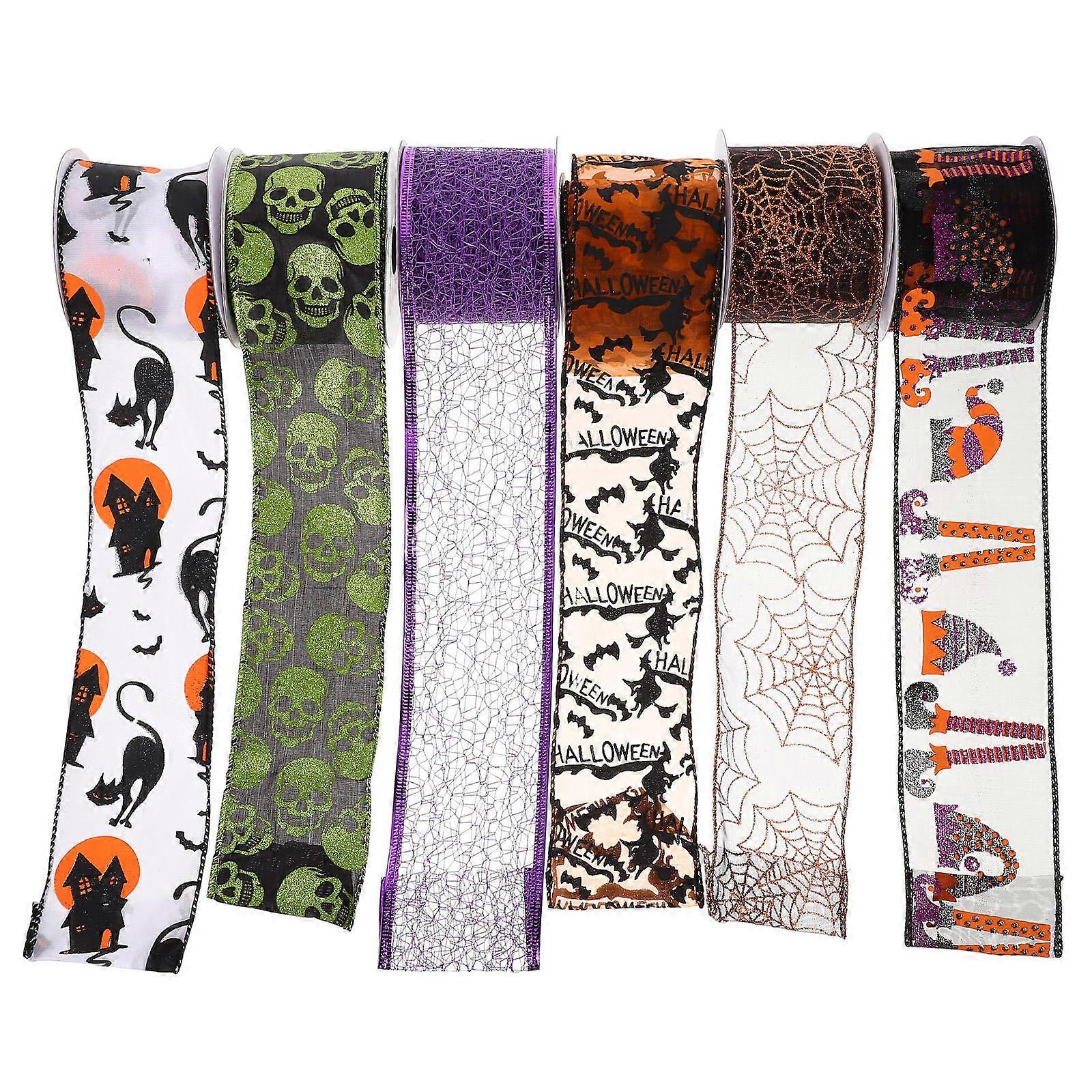 Wired Edge Fabric Ribbons For Flower Packaging And Diy Crafts 6 Rolls