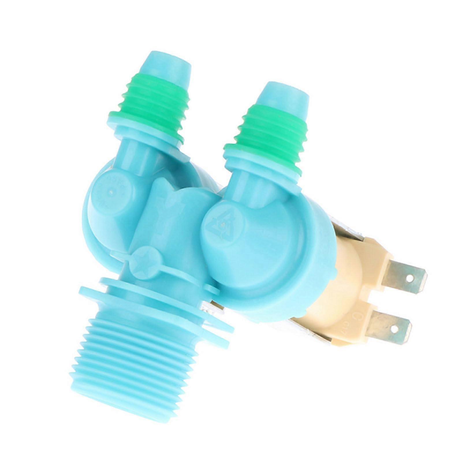 Plastic Double Head Water Inlet Valves for Washing Machines - Durable Solenoid Valves, Compatible with Most Models