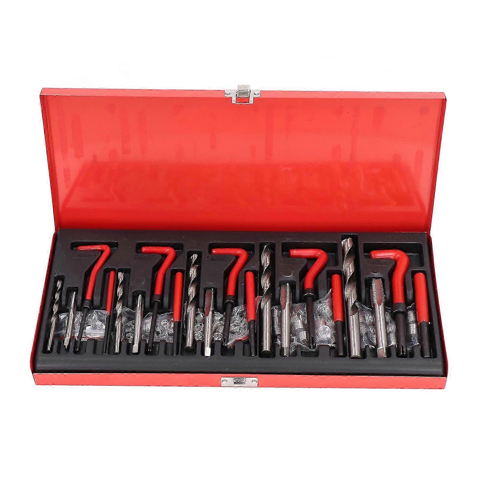 Female Thread Repair Set Spiral Coil Inserts HSS Drill Tap Tool for Various Sizes M5 M6 M8 M10 M12