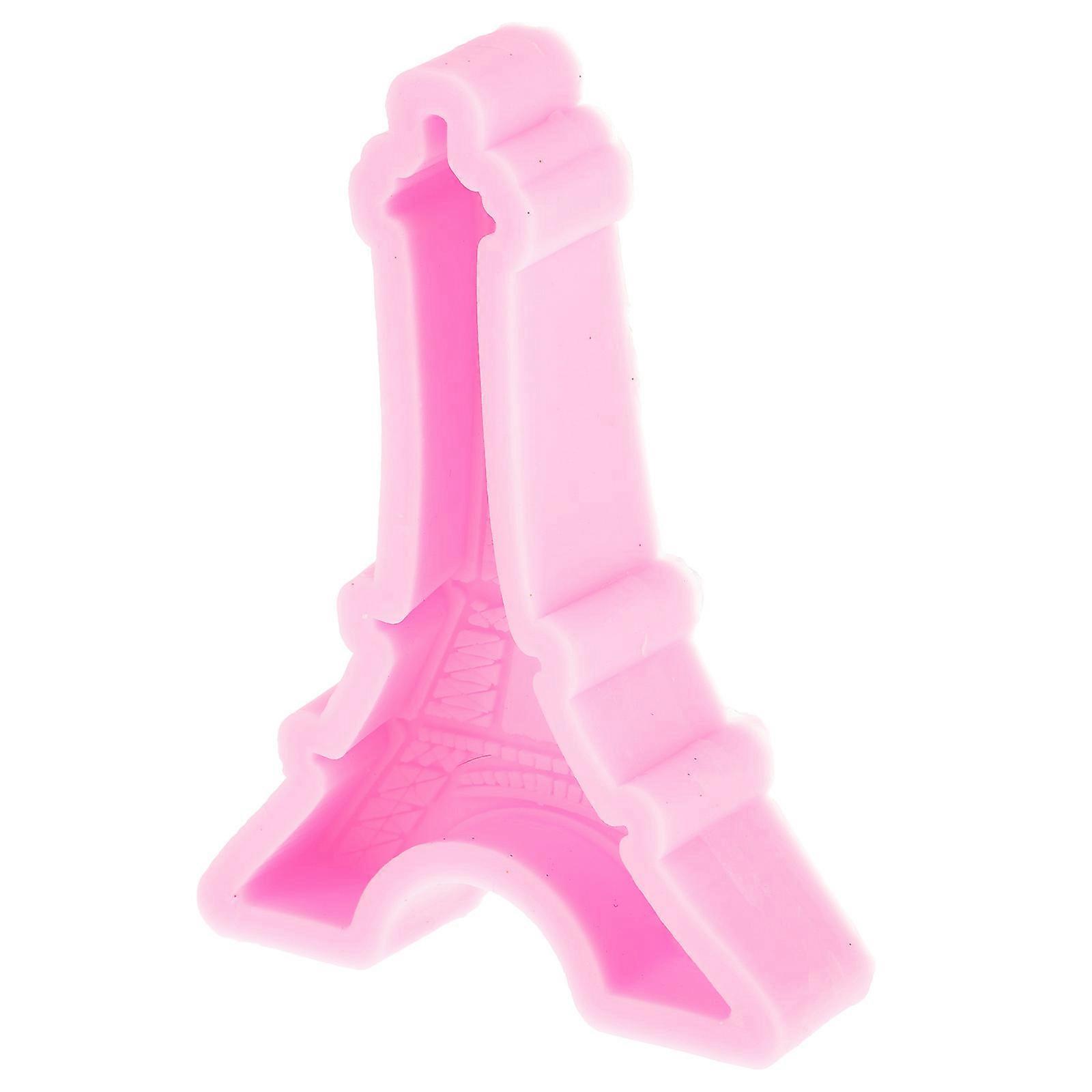 Pink Eiffel Tower Shaped Silicone Cake Fondant Mould Easy to Clean DIY Decorating Supplies Tool for Cake Pudding Chocolate Soap Polymer Clay 1Pc