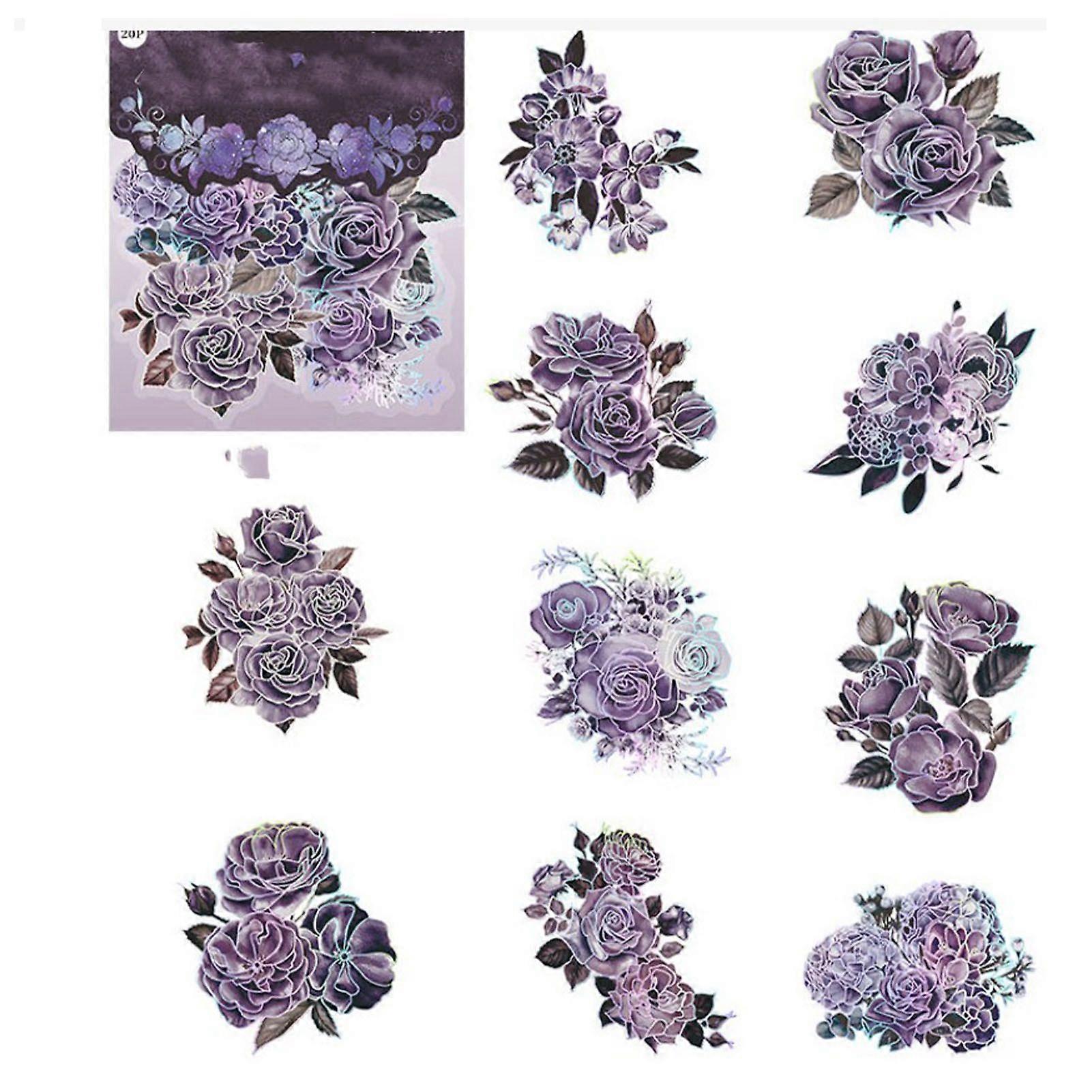 2025 Latest Model  20 Sheets Flower Decals Different Styles Easy to Use