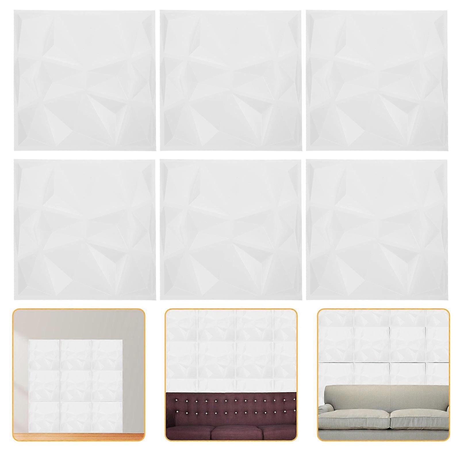 Pvc Wall Panels Interior 3D Wall Panel Light Grey TV Wall Decoration High-End Chic 6Pcs