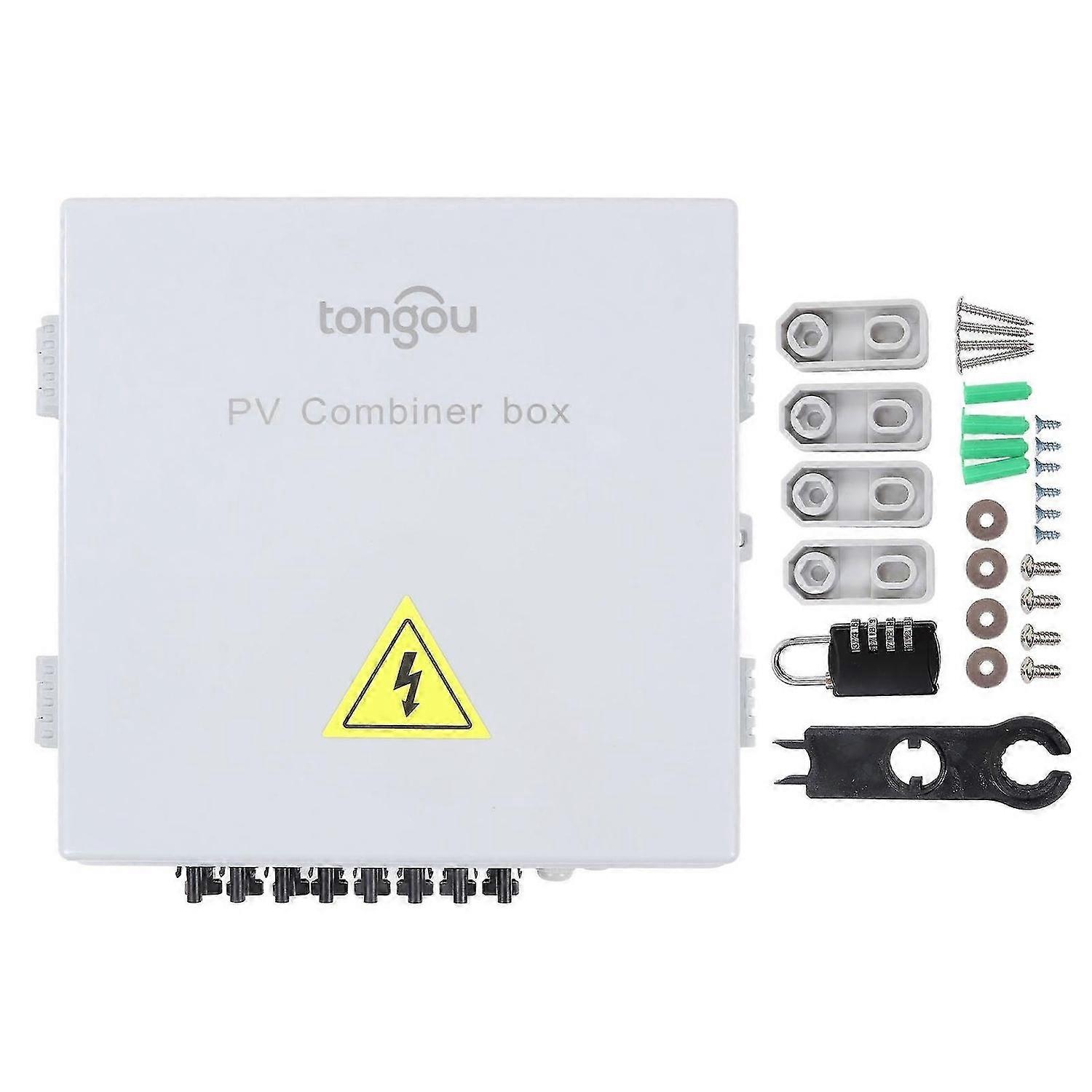 PV Combiner Box 8 String Solar DC Circuit Breaker with 10A Rated Current Fuse for Off Grid Solar Power System 80A