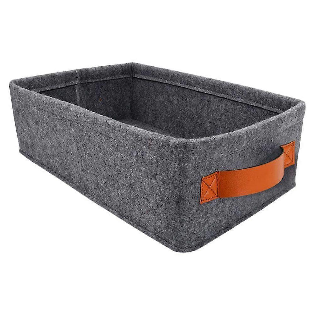 1 Pc Folding Storage Basket Rectangular Container Home Simple Storage Box (Grey)