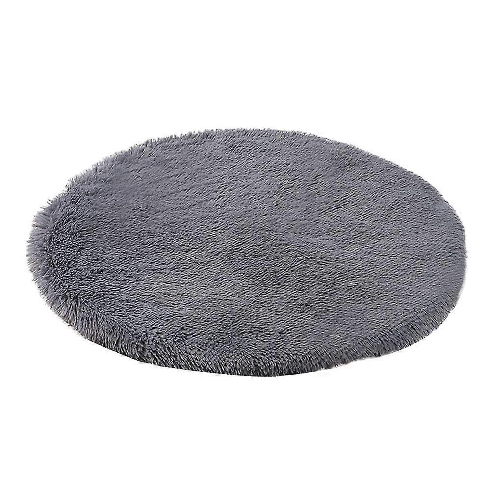 Warm Pet Round Blanket NonSlip Bath Mat Soft Machine Washable Dark Grey 100cm