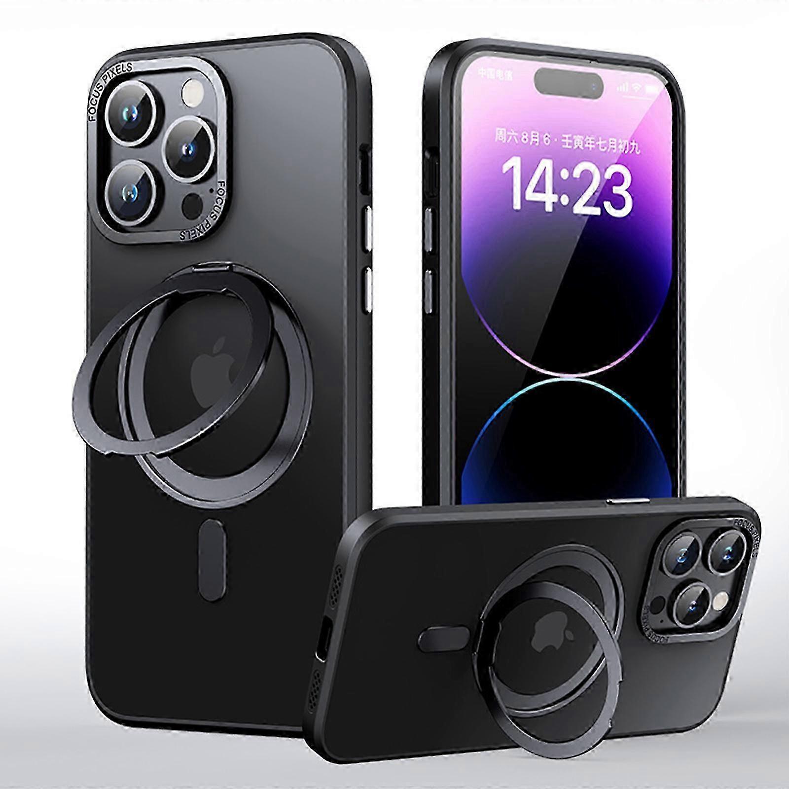 Görünmez Standlı iPhone 15 Pro Max/15 Ultra Kılıf için Manyetik [MagSafe ile Uyumlu]Darbeye Dayanıklı Koruyucu İnce Halka Tutucu 15 Pro Max/ 15 Ultra