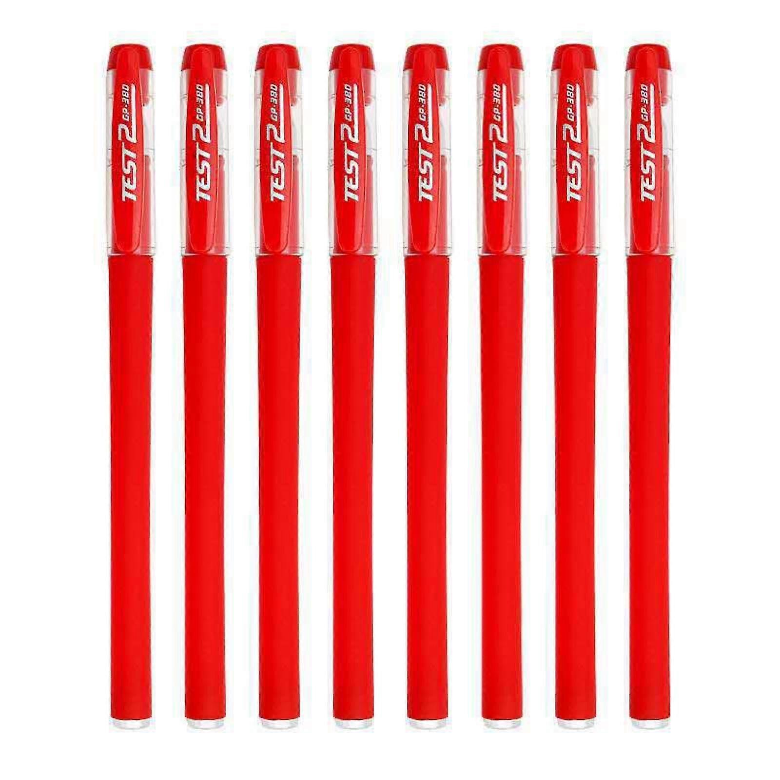 8Pack 0,5 mm Grundschule Prüfung Schreibwaren Frosted Barrel Gel Pen Rot