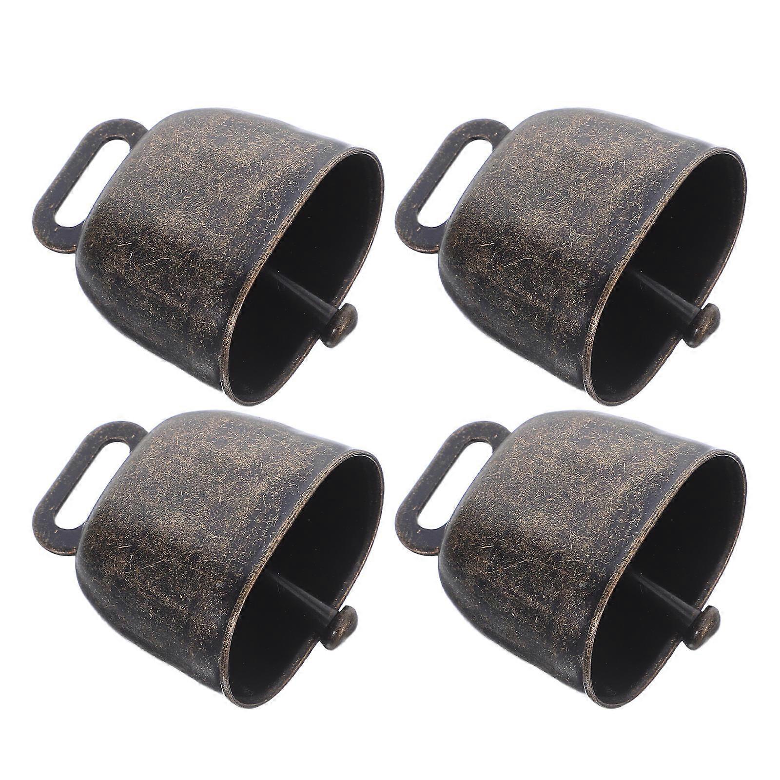 4pcs Metal Cattle Bells Sheep Bell Ornament Farming Accessories (Bronze)