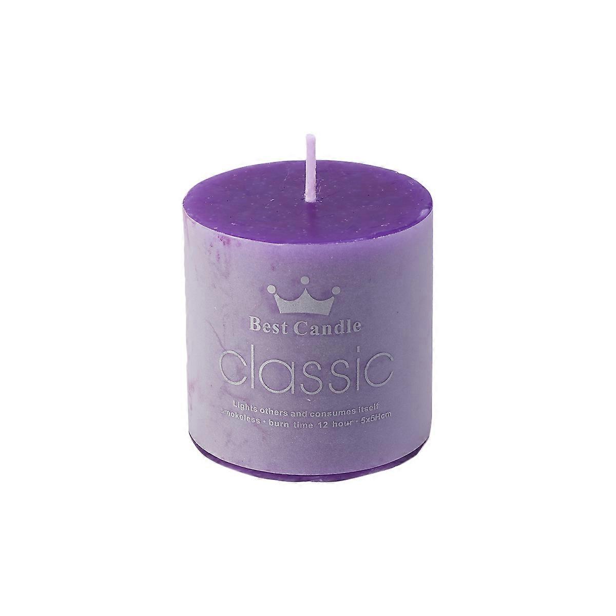 Scented Aromatherapy Candles Classic Cylindrical Candles for Spa Hotel Lavender Purple 5x5x5cm Decorative 6Pcs