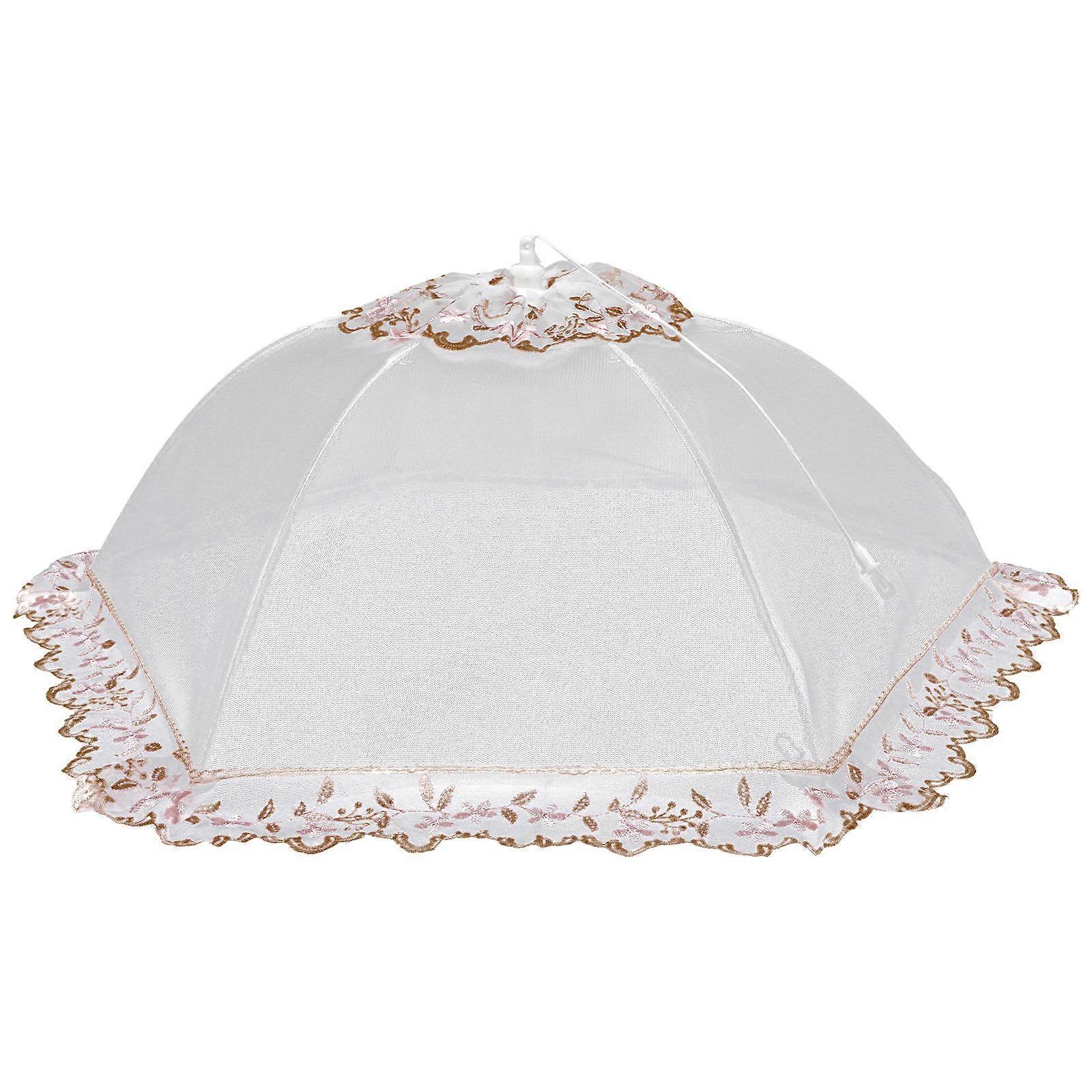 Food Cover Net Mesh Strong Square Collapsible Design For Picnics Camping 60X60CM Brown 1Pack