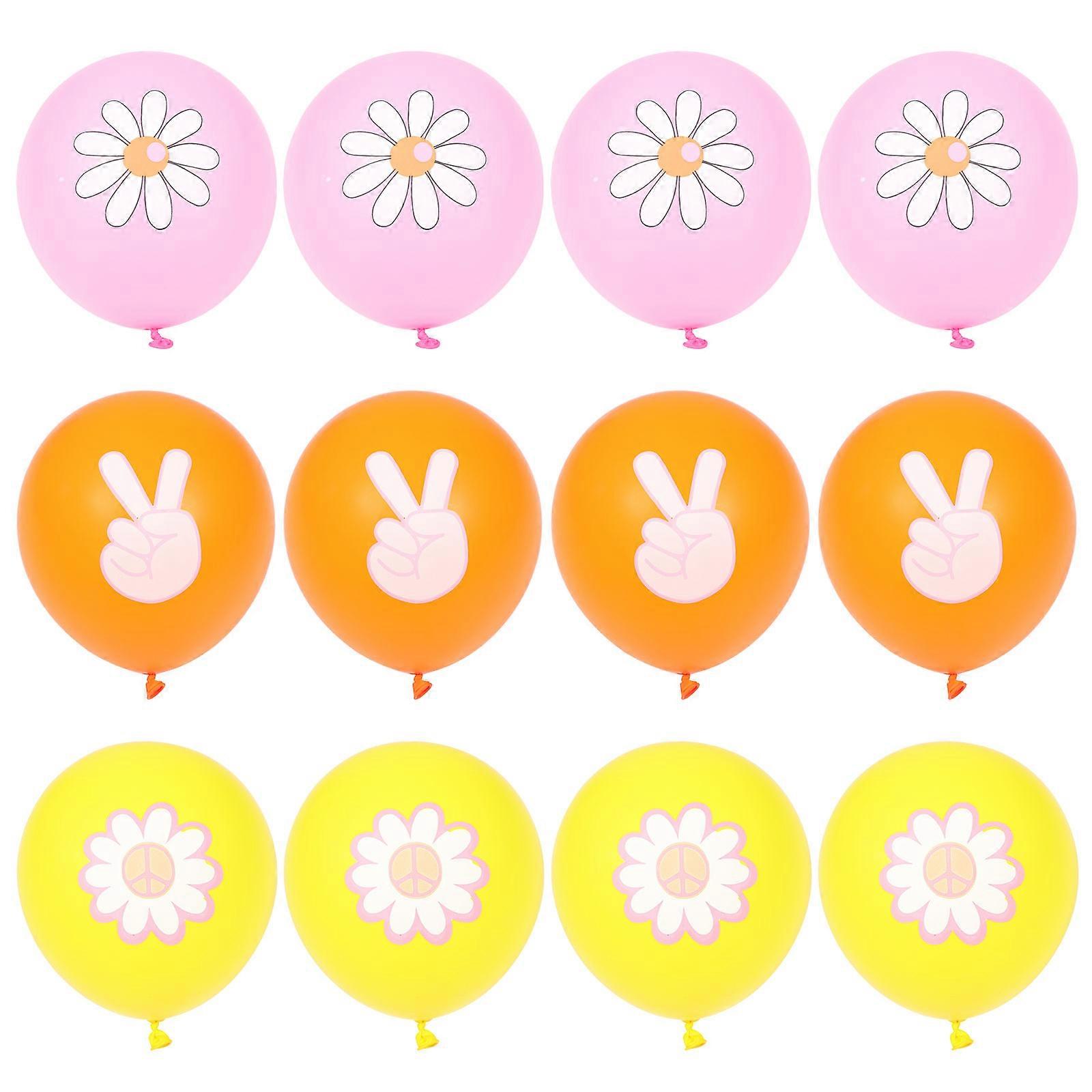 مجموعة متنوعة من البالونات اللاتكس الملونة للديكور 48 قطعة من لوازم الحفلات مع زخارف موضوع الأقحوان