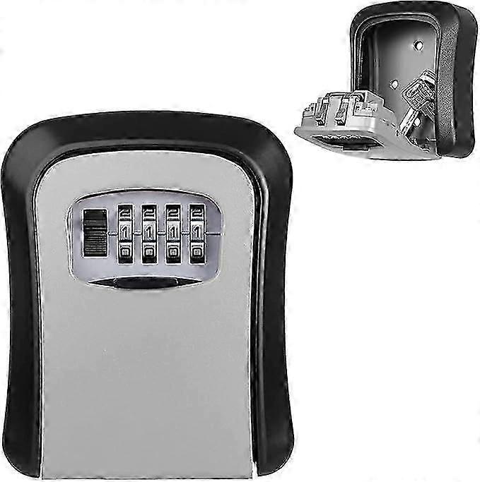 Wall mounted key safe, outdoor key lock box, key box with 4 digit combination, waterproof security lock box, outdoor key safe for home, garage, school