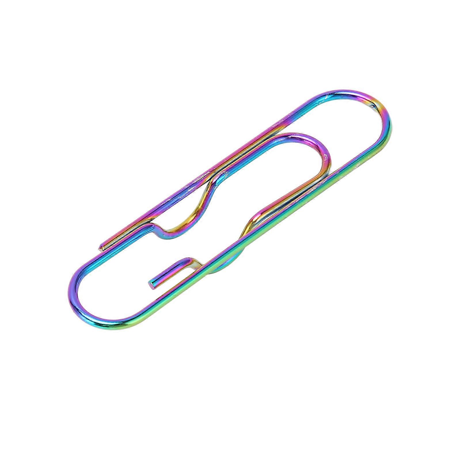 20pcs Metal Pen Clips Strong Clamping Force Rust Prevention Electroplating Process Colorful Paper Clip Pen Holder for Notebooks