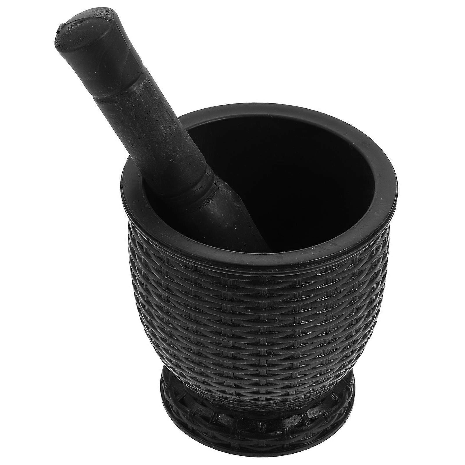 Plastic Garlic Pestle for Kitchen Use Black Ergonomic Design 1 Set