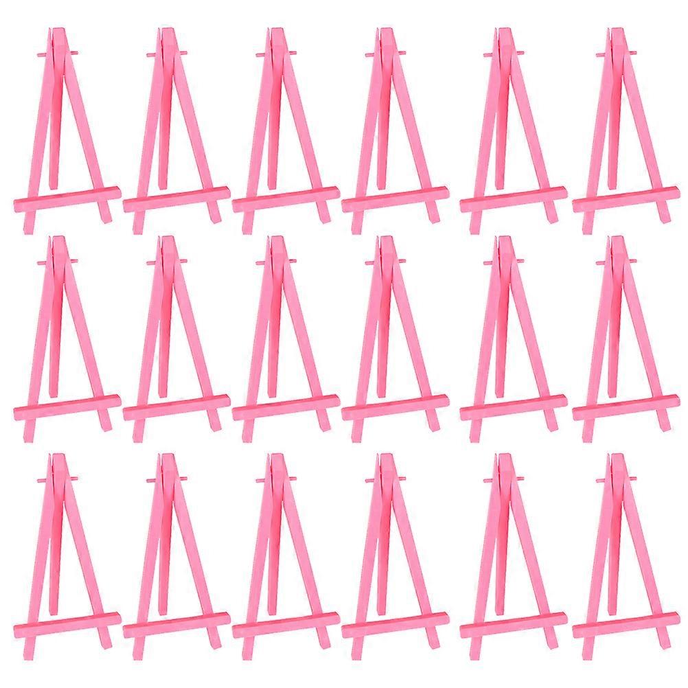 Pink Plastic Easel for Picture Display Durable Triangle Frame Stand Lightweight and Sturdy 30 Pieces