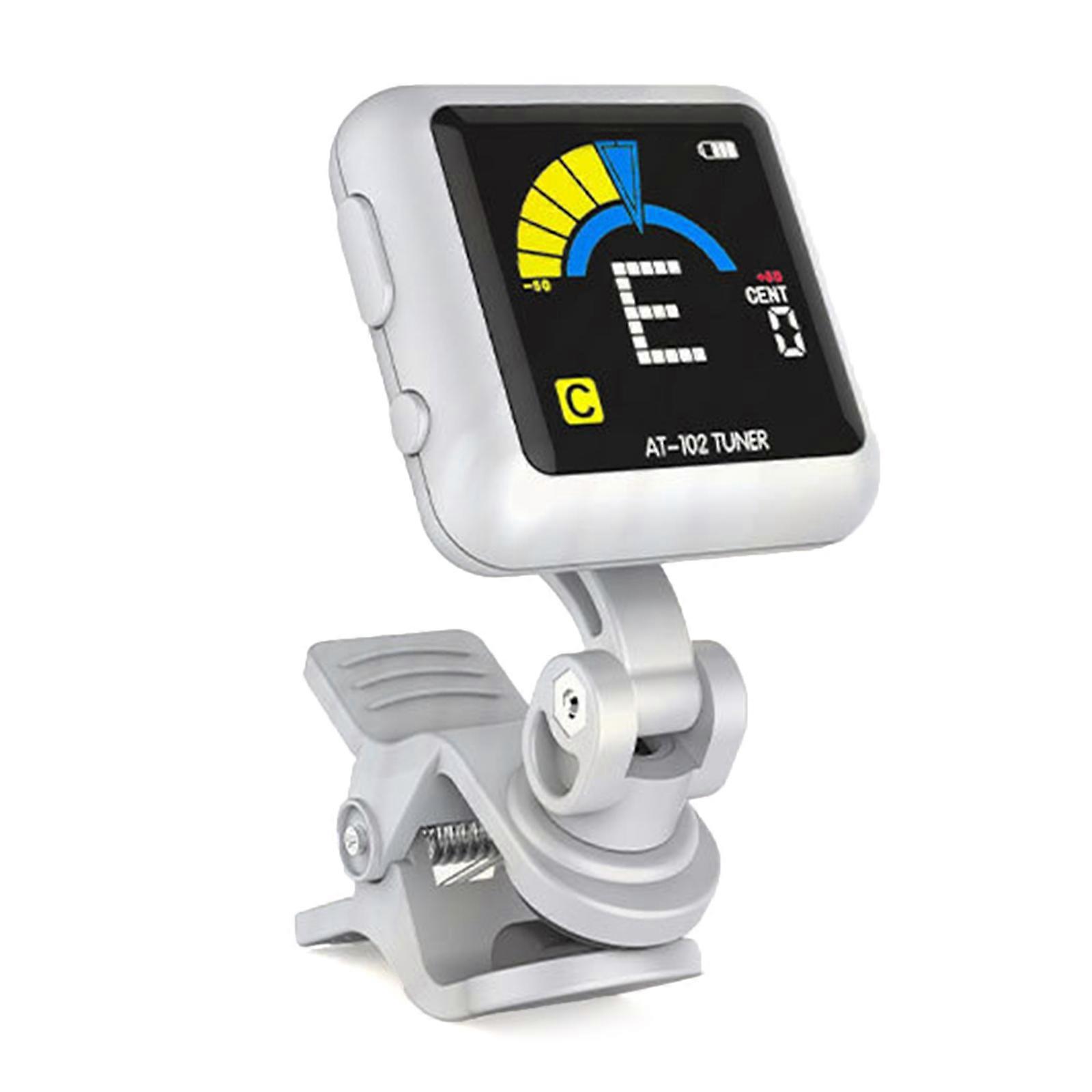 Klip Na Kytaru Tuner Elektrická Kytara Tuner USB Dobíjecí Kytarový Tuner Univerzální Digitální Elektronický Tuner Snadné Použití Bílá
