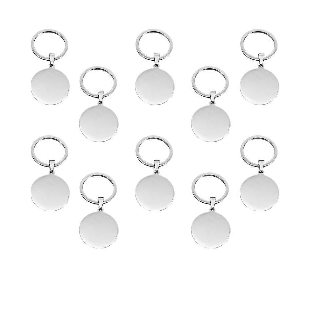 Keychain Metal Keychains Key Chain Accessories Sleek Durable Silver 7.40X3.20X0.20CM 10Pcs