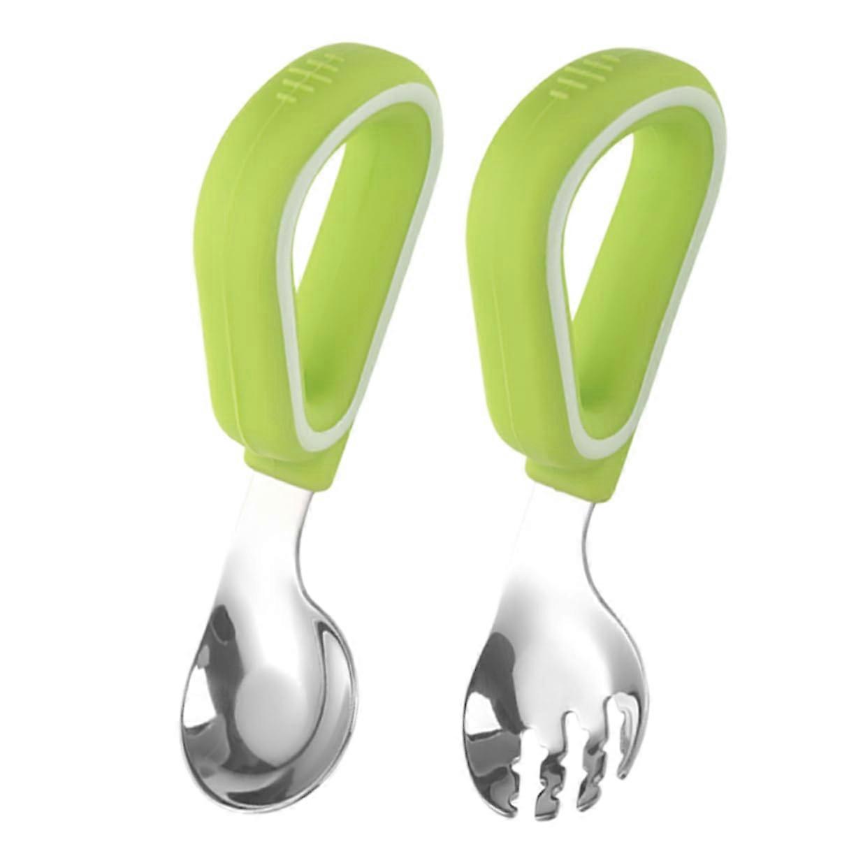 1piece cutlery set, partial silicone and utensils set for spoons, suitable for independent eating, BLW accessory for home and on the go.
