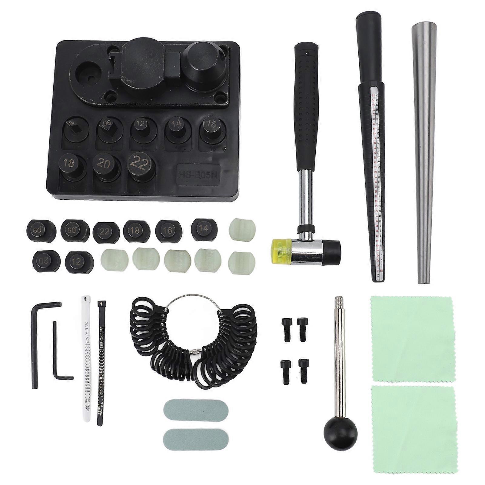 Ring Bender with Nylon Dies Ring Size Measurement Mandrel Ring Bending Tool for Jewelry Making