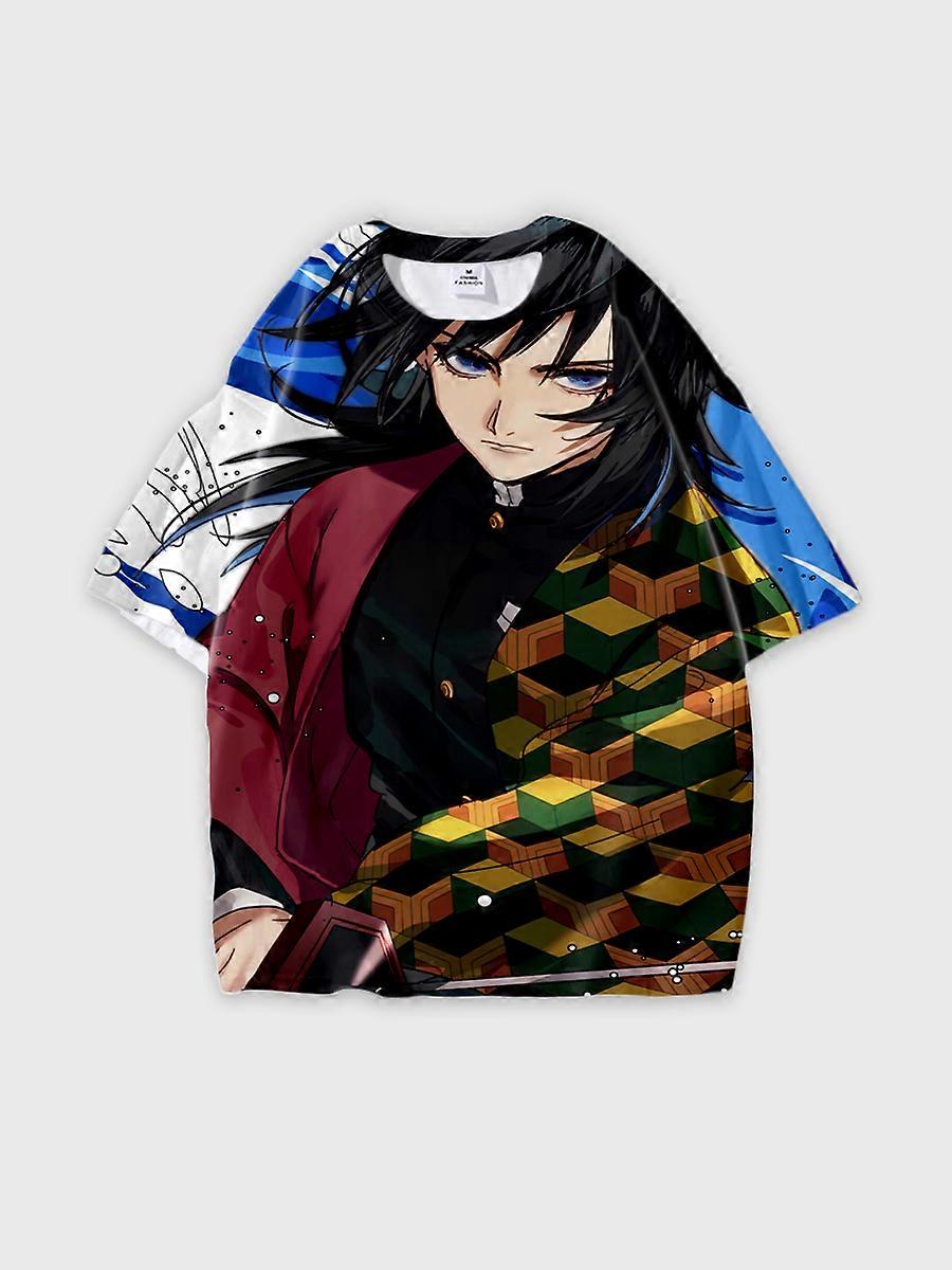 T-shirt round neck Character Pattern loose short sleeve P3367