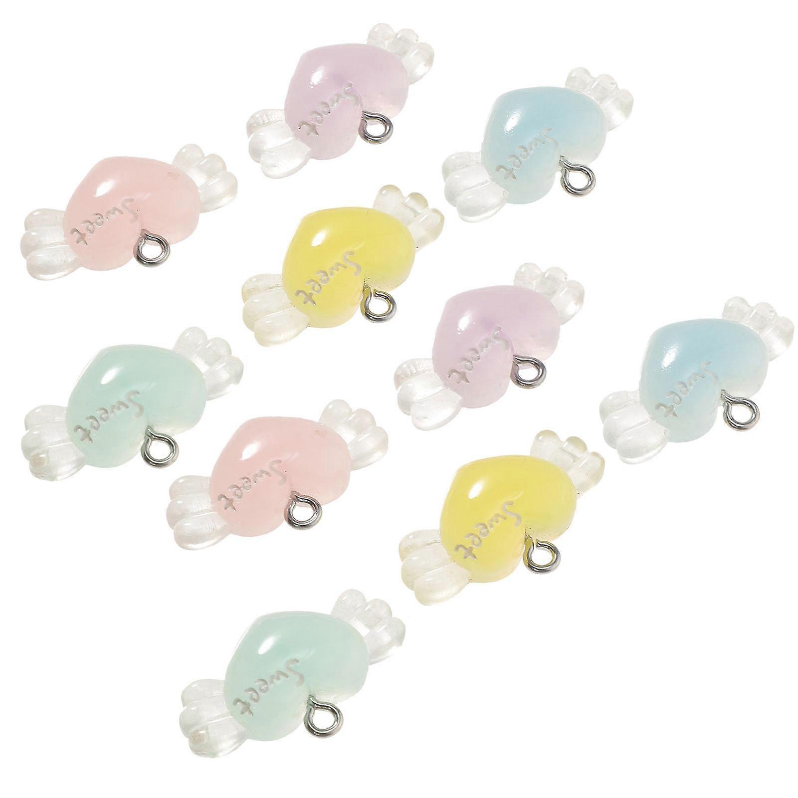 Resin Heart Wing Charms Set for DIY Bracelets & Earrings Creative Craft Supplies for Elegant Jewelry Making, Party Favors, and Unique Gifts (18pcs)