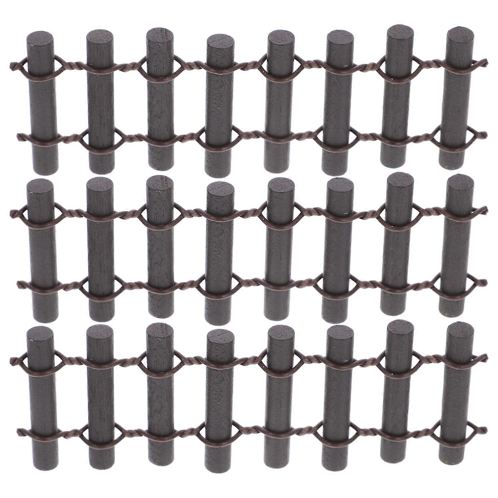 Miniature Wooden Fence for Decoration Realistic Appearance and Texture 10pcs