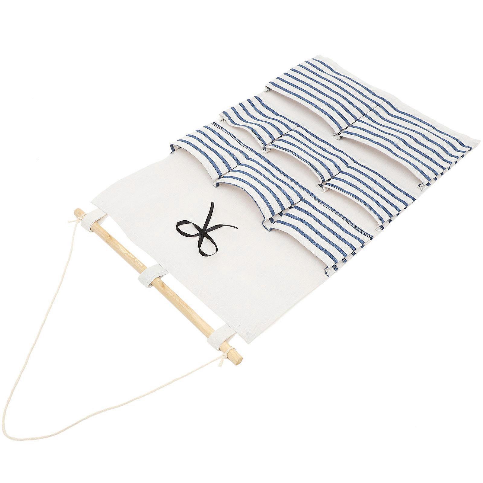 Wall Mount Hanging Bags Fabric Wall-Mounted Photo Pockets Blue 47X33CM Storage 1Pack