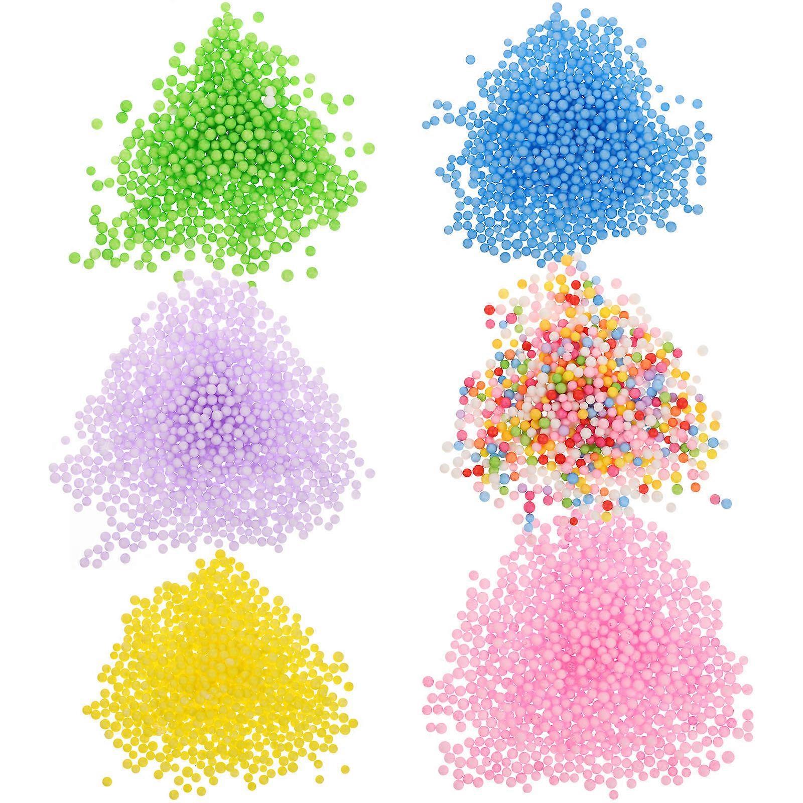 Foam Beads for Kids DIY Crafts Vibrant Assorted Color Lightweight Filler for Toys and Pillows 6 Bags