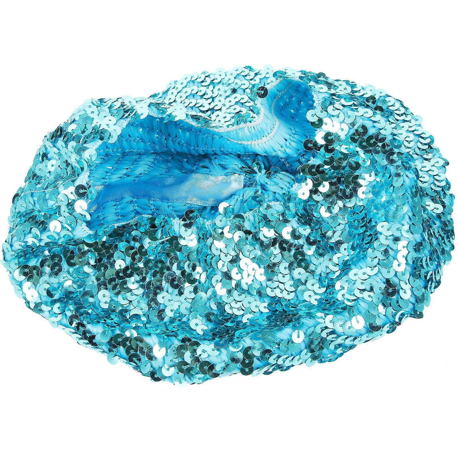 Shining Sequin Beret Hat Sparkle Beanie Cap Stylish Beret for Dance Performance