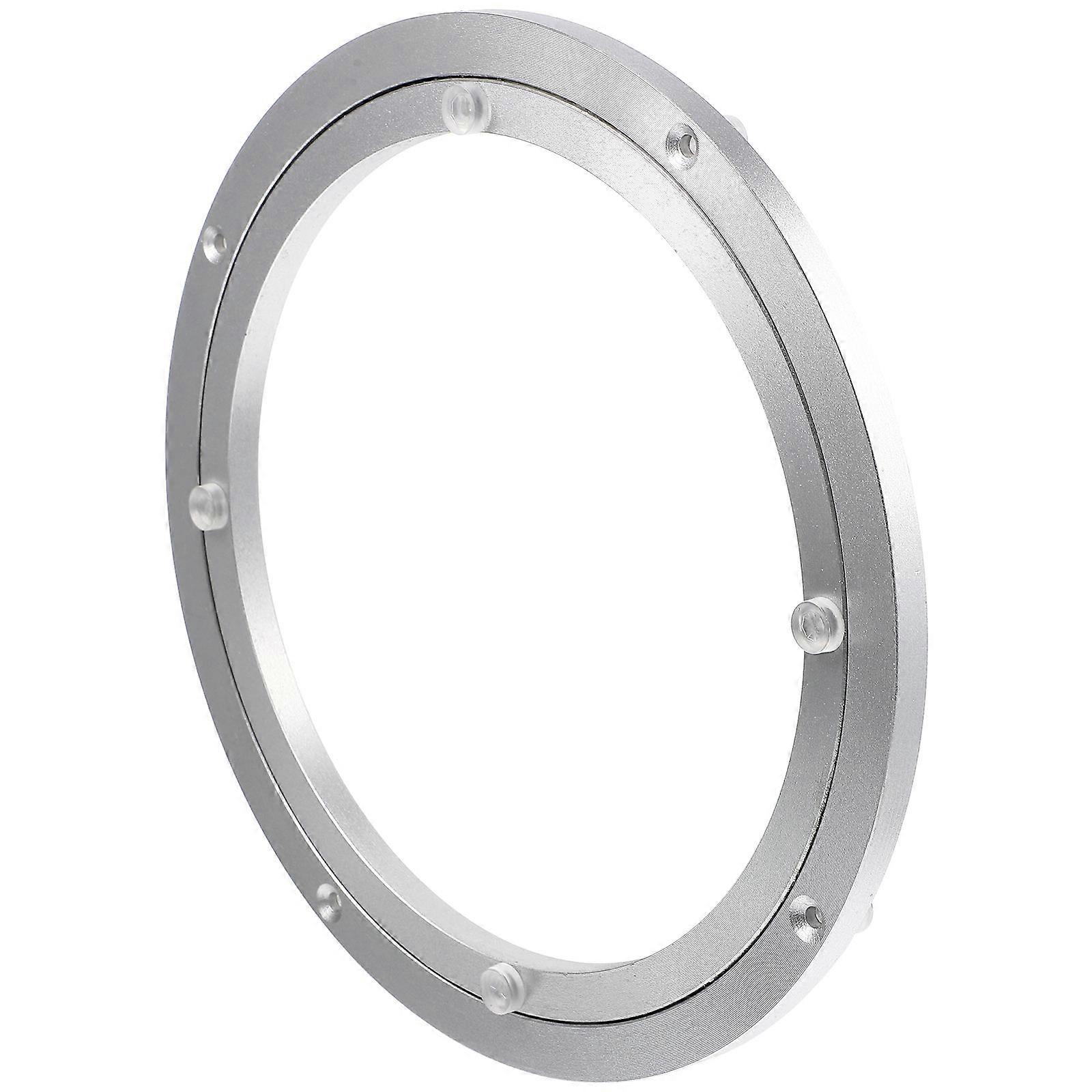 Sturdy Aluminum Alloy Table Swivel Plate for Home Use Silver 360 Degree Rotation