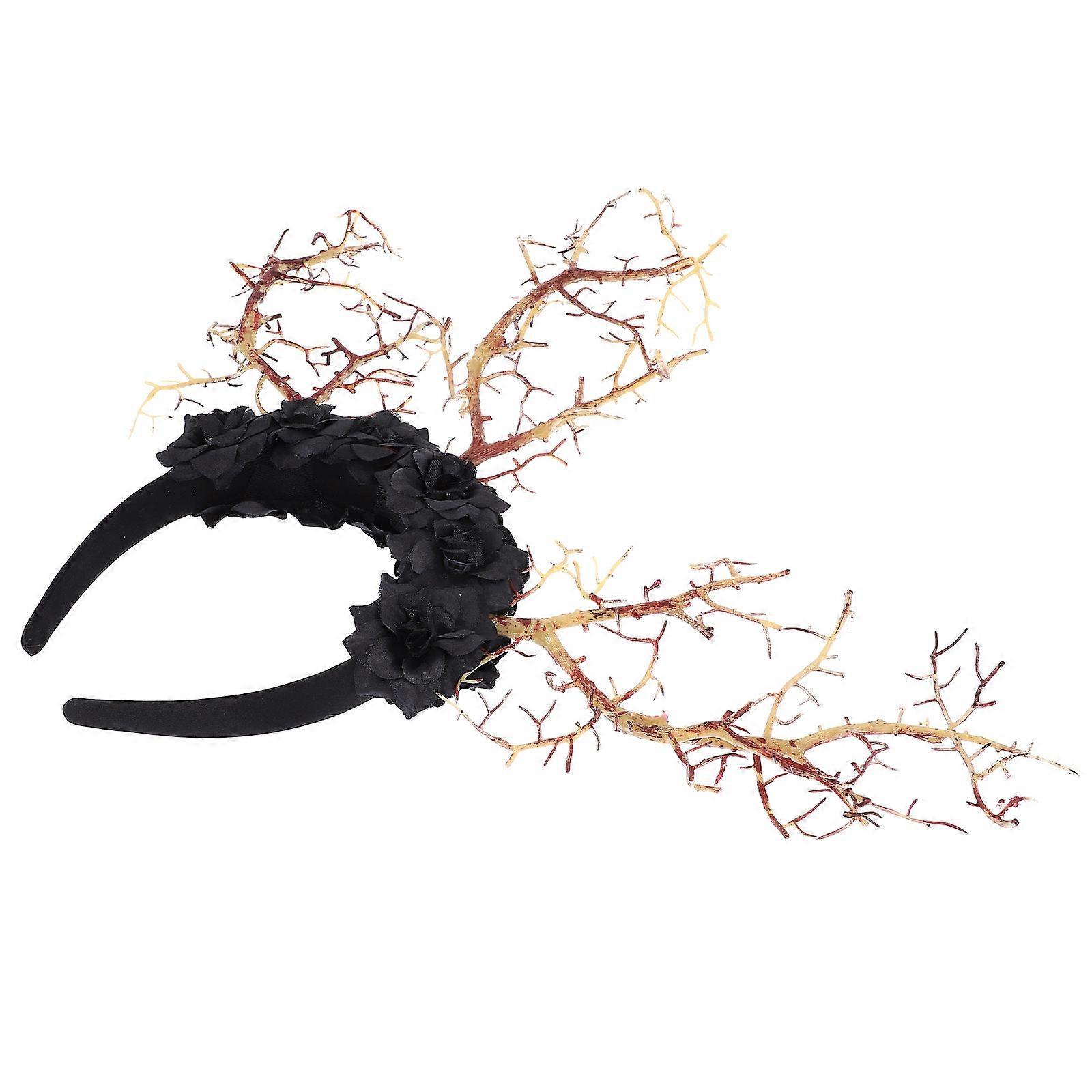 Headwear Decor Tree Branch Headband Cosplay Costume Accessory Brown Antler Shape For Party Bohemian Style 1Set