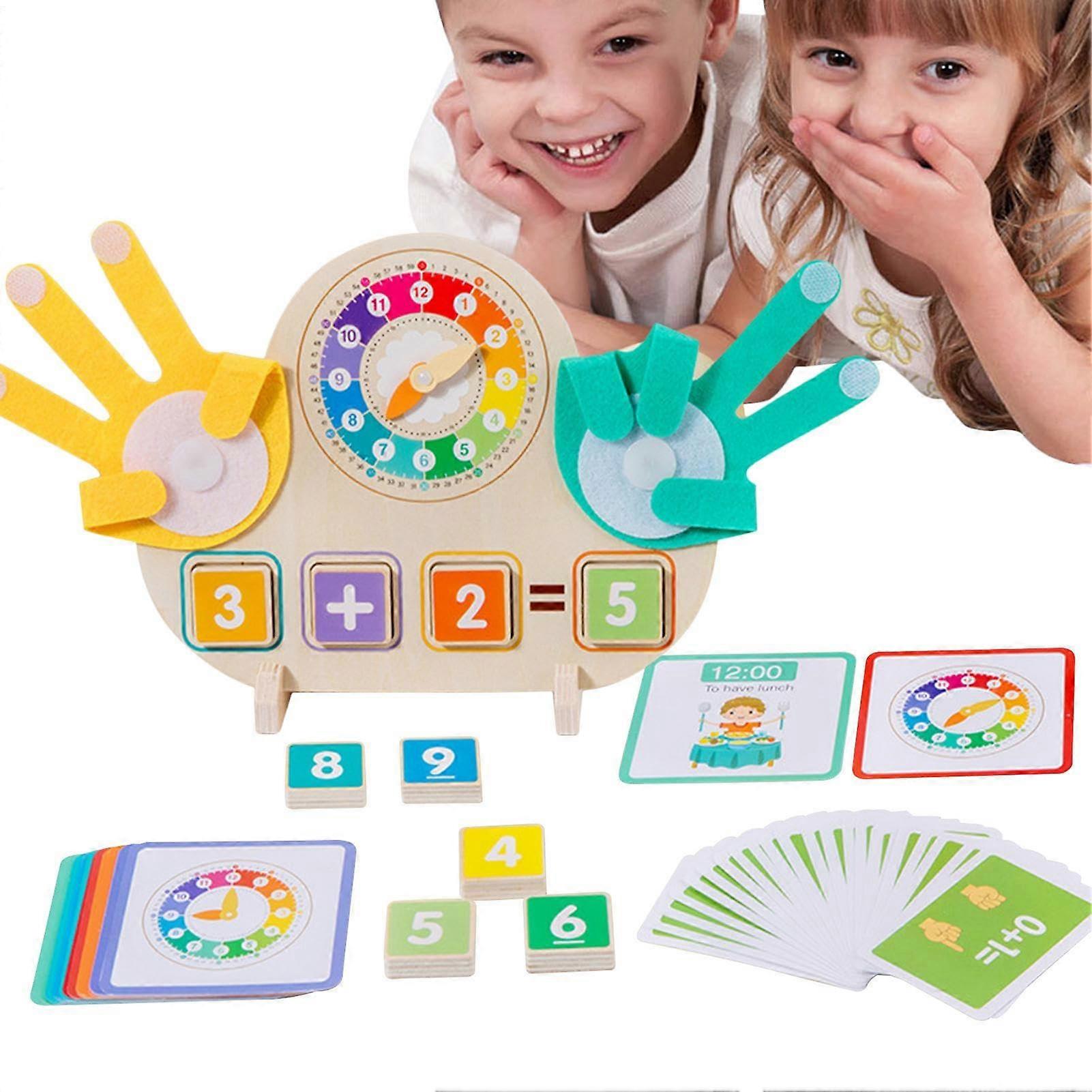 Finger Counting Toy Clock Math Tool 8.78 x 6.85 Inches Movable Hands Preschool Math