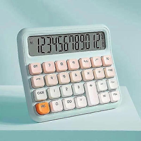 Blue, mechanical switch, 12-digit large LCD display and buttons, suitable for daily life and basic office work