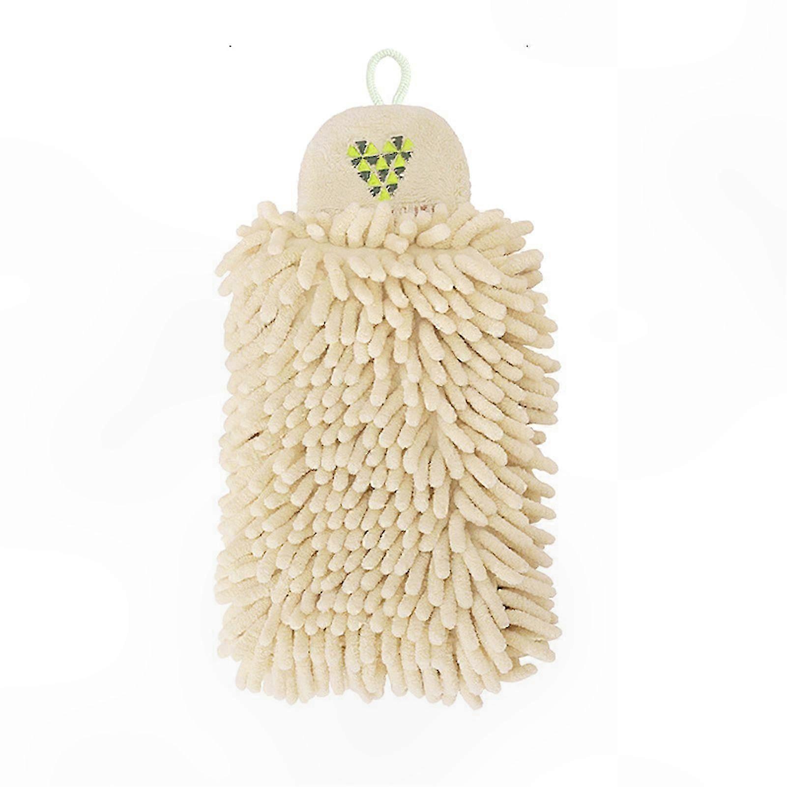 Soft Chenille Hand Towel Quick Drying Kitchen Accessory with Embroidery Design