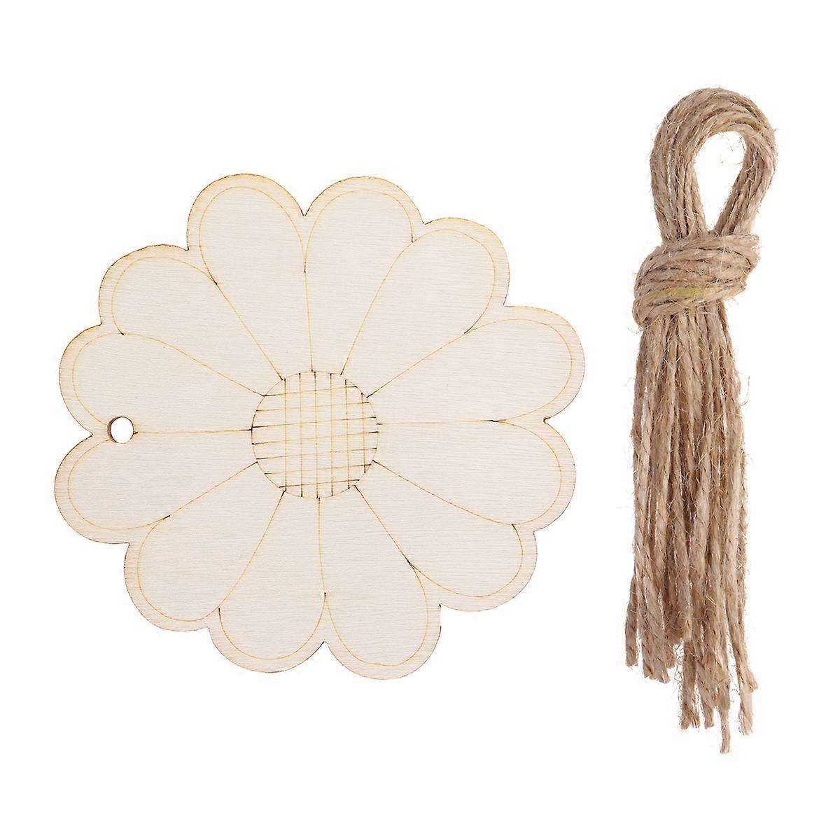 DIY Wooden Slices for Kids with Creative Flower Design Beige Pack of 20 Ideal for Decoration