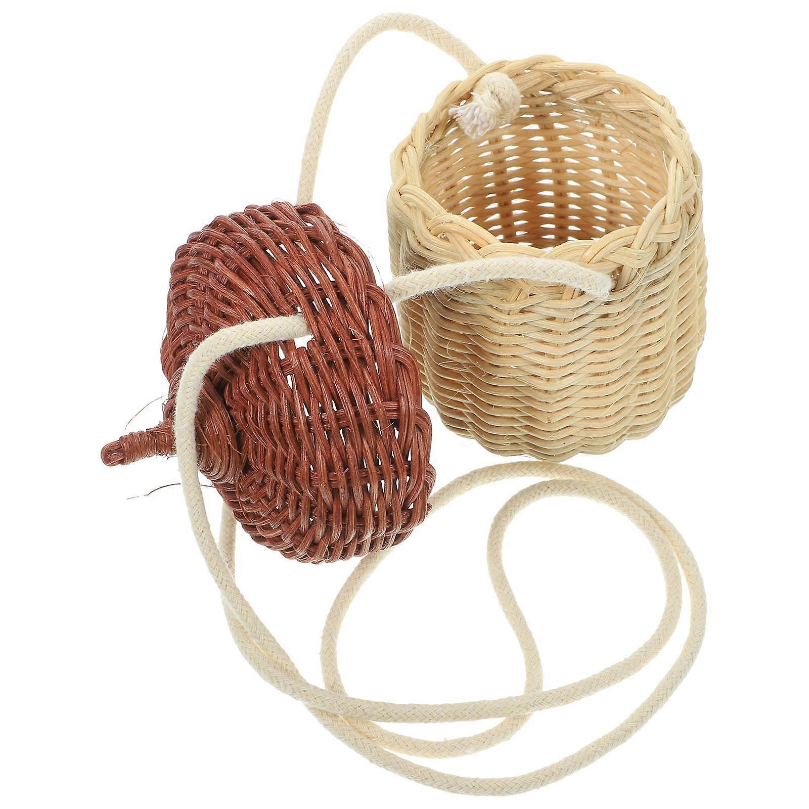 Children's Crossbody Bag with Decorative Woven Design Handbag for Costume Photography Prop