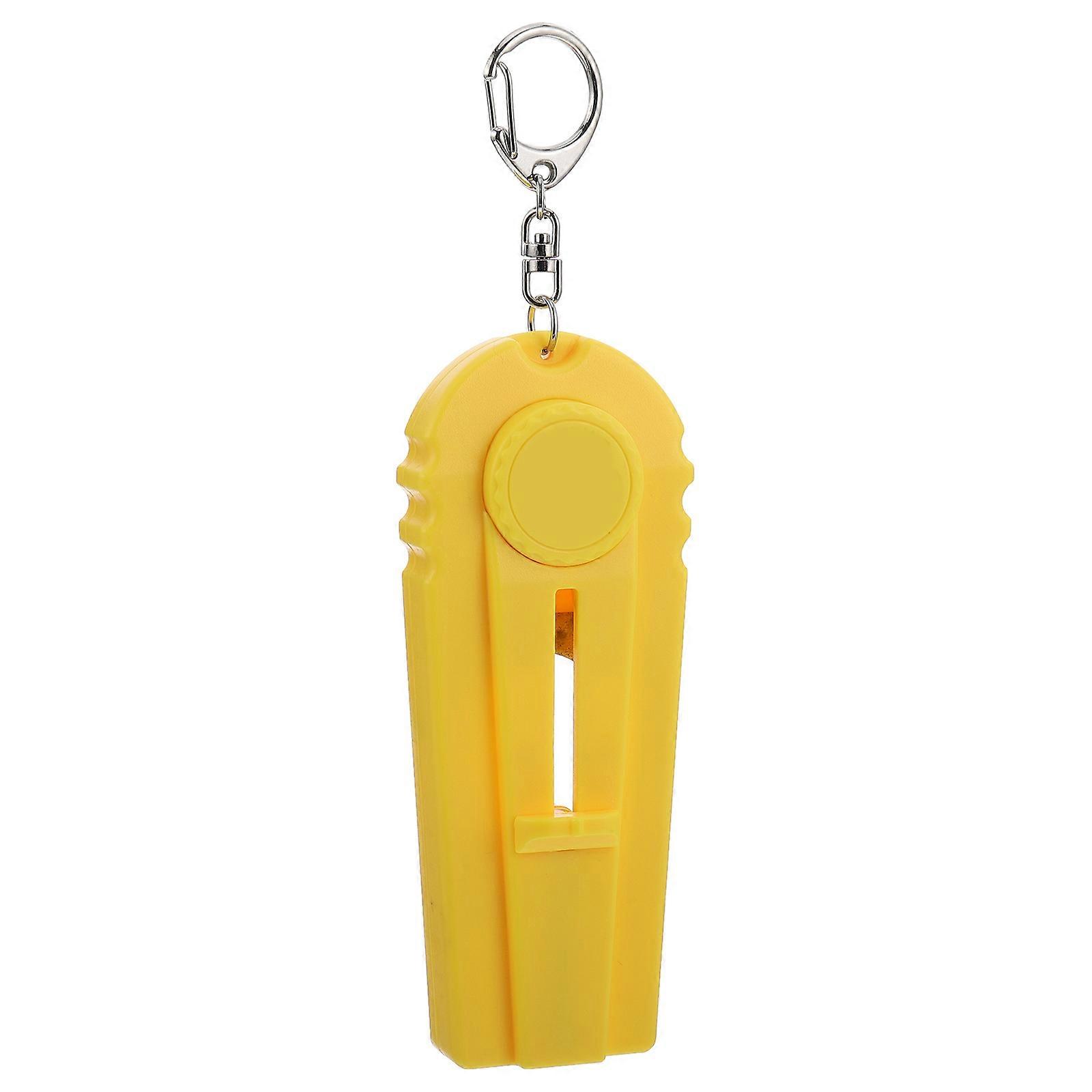Yellow Plastic and Iron Bottle Opener with Key Ring for Home Use Opens Various Caps 3.5 x 2.1 inches