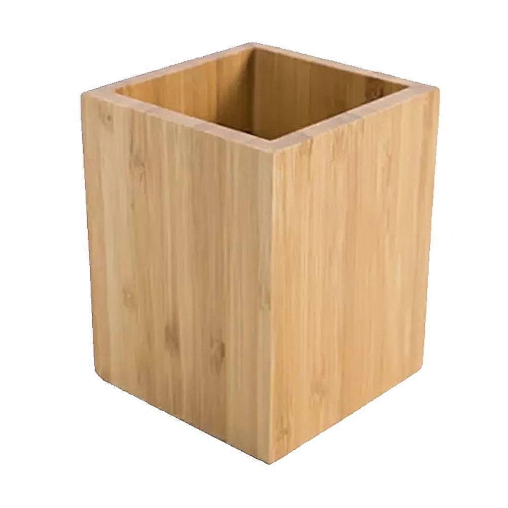 Bamboo Pen Holder for Desk Organization and Storage Khaki Color Lightweight and 3.5 x 2.8 x 4.7 inches